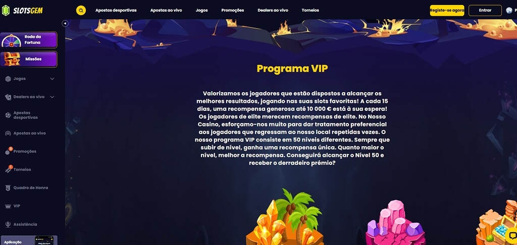 Interface do Casino SlotsGem
