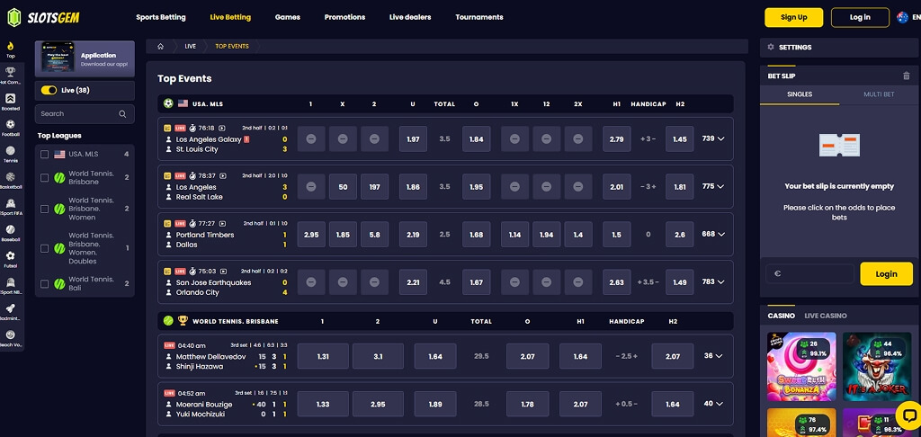 SlotsGem Casino Sport Betting